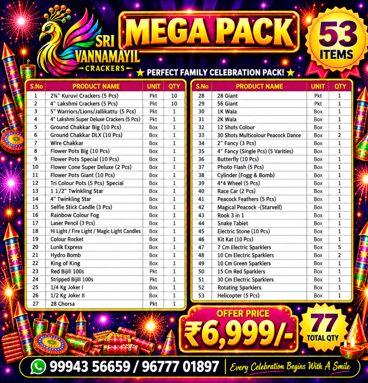 Mega Pack - Sivakasi crackers online purchase from Sri Vannamayil Crackers